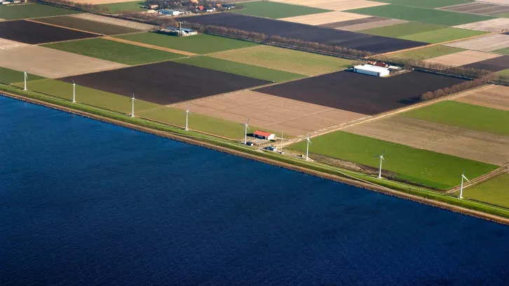 Luchtfoto van weilanden