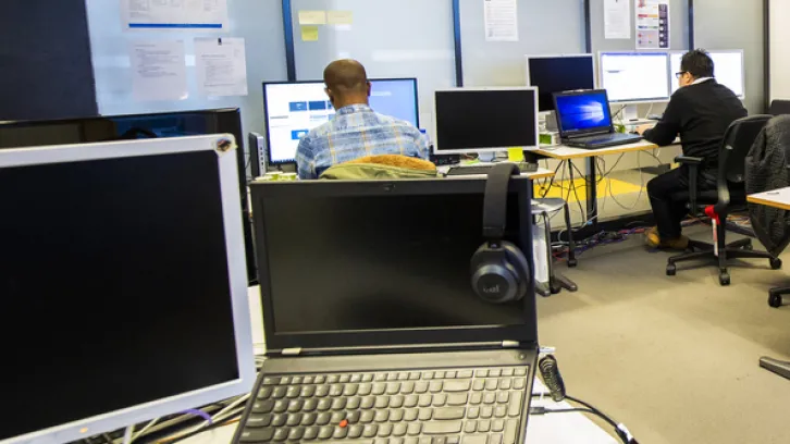 Laptop in het Security Operations Center
